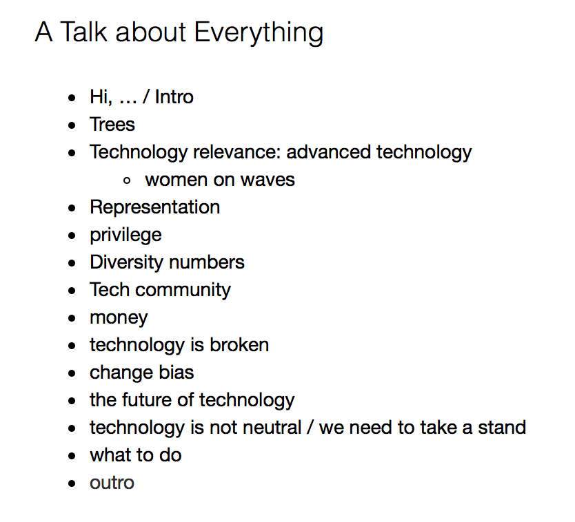 sample outline of a conference talk